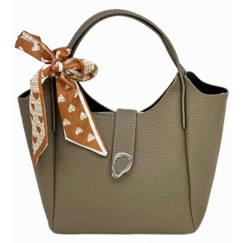 Grey/Khaki Vegan Leather Bag 