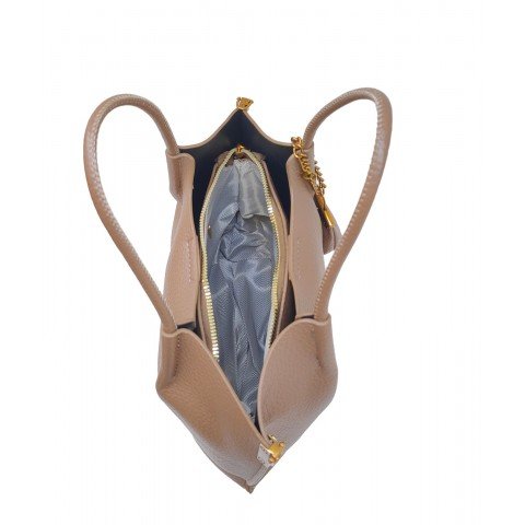 Brown Leather Bucket Bag 