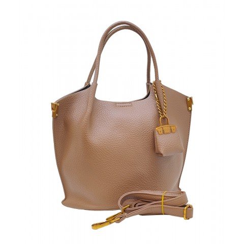 Brown Leather Bucket Bag 