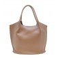 Brown Leather Bucket Bag 